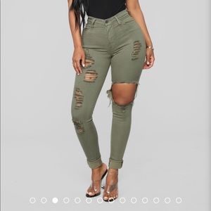 Fashion Nova glistening distressed jeans